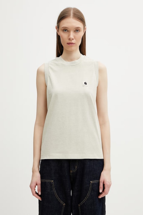 Carhartt WIP W' Nelson A-Shirt top in cotone da donna beige I034514.3IOGD