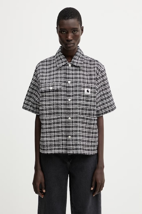 Carhartt WIP W' S/S Michigan Shirt koszula bawełniana damska czarna w kratkę I036261.3JOXX