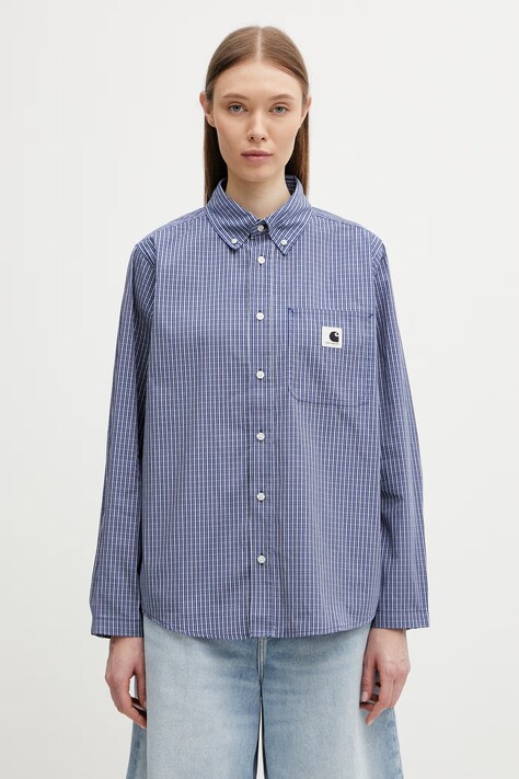 Carhartt WIP W' L/S Groff Shirt koszula bawełniana damska niebieska w kratkę I036234.3JLXX