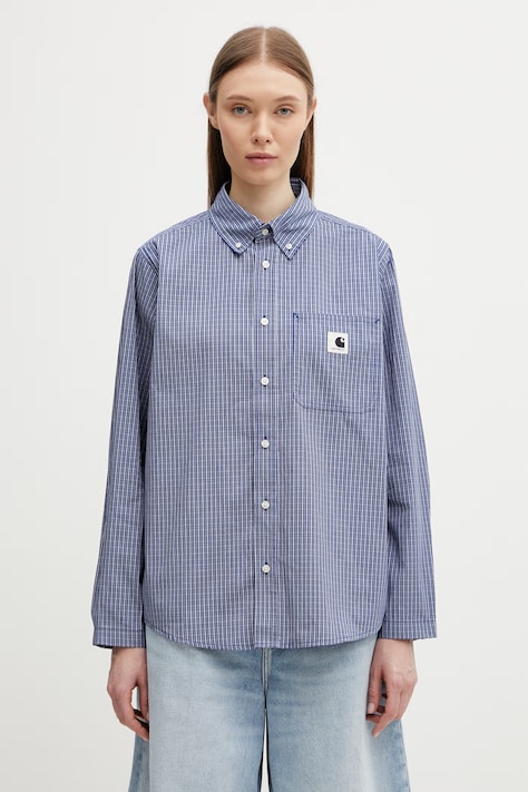 Carhartt WIP W' L/S Groff Shirt koszula bawełniana damska niebieska w kratkę I036234.3JLXX