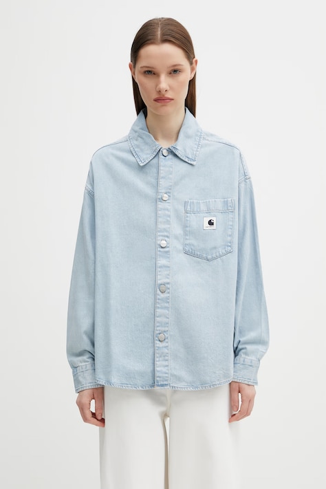 Carhartt WIP W' Alta Shirt Jac koszula zamszowa damska niebieska gładka I036232.112