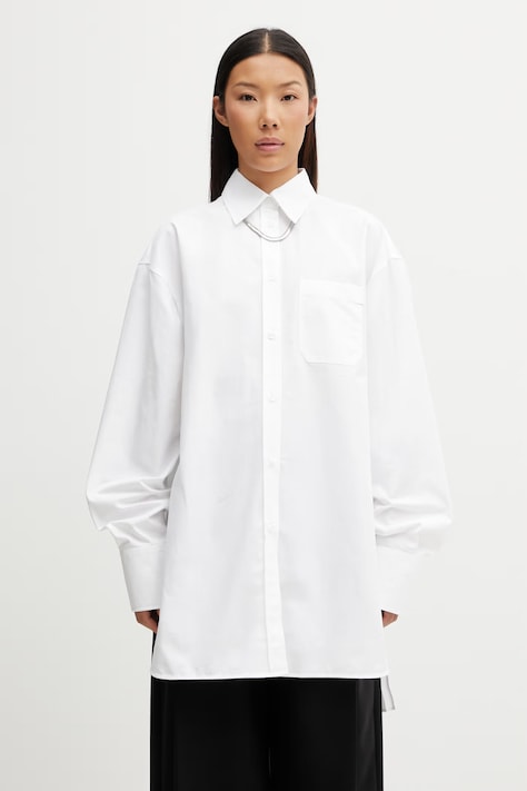 Sportmax Spxnespola cămașă din bumbac de damă albă simplă 2612191031600