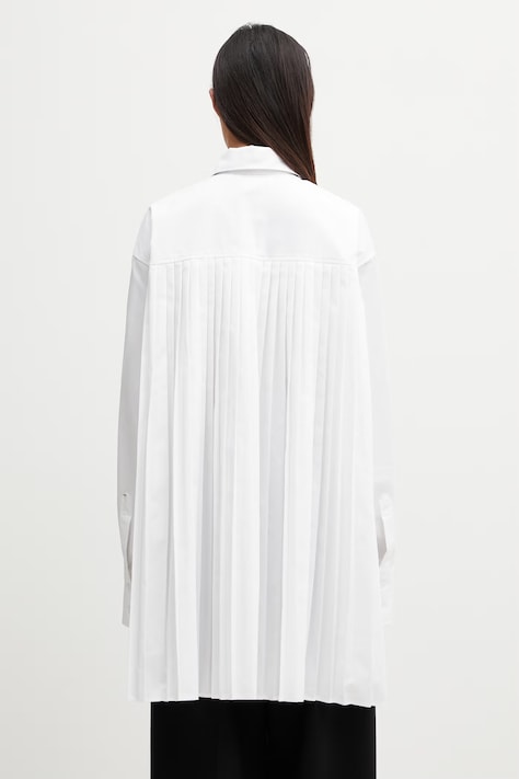 Sportmax Spxnespola koszula z bawełną damska biała gładka 2612191031600