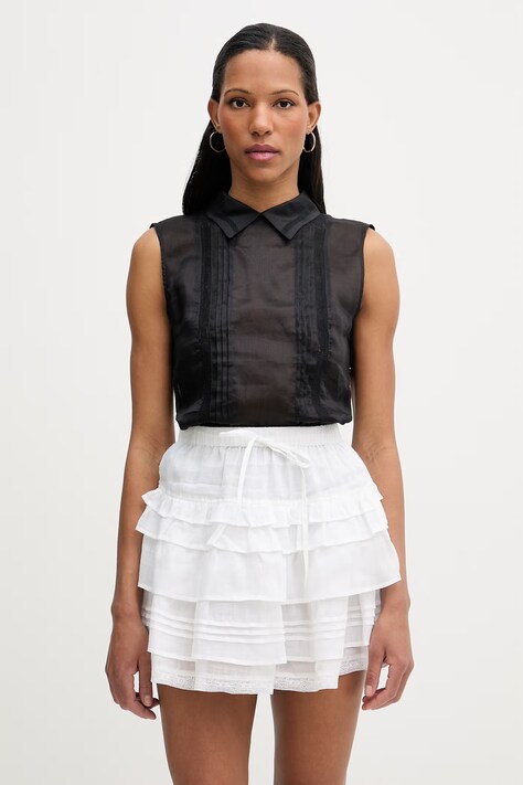 Isabelle Blanche top damski lniany czarny IS26SS-C046-T017