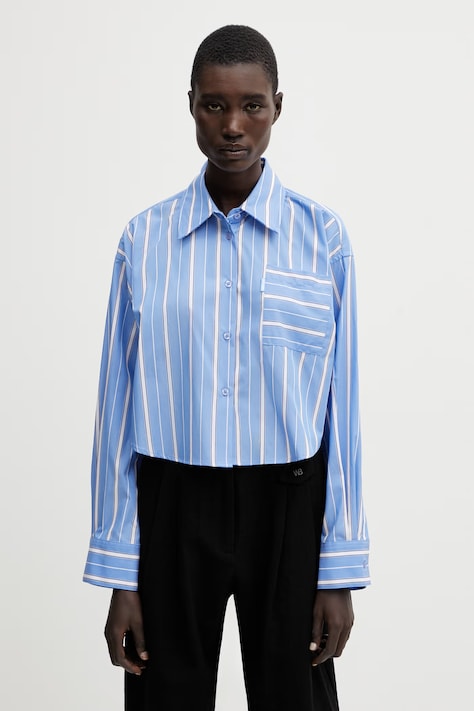 WRSTBHVR Tavina shirt cotton women's blue striped W4026SB.3341