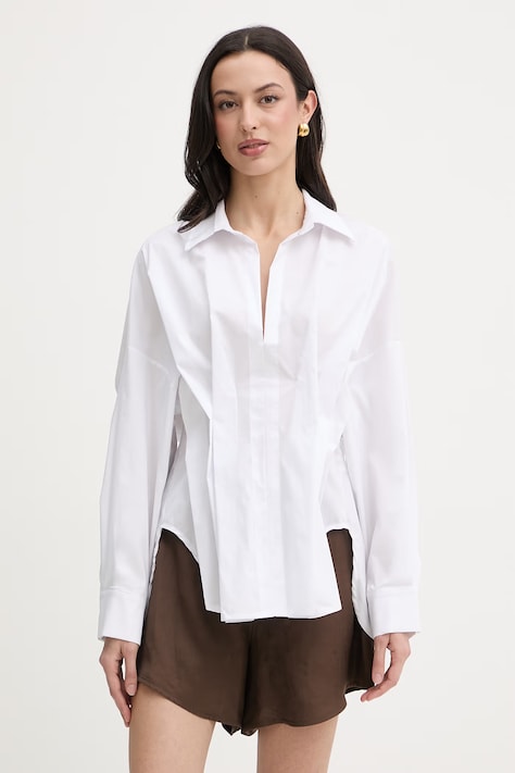 Haveone korzetová halenka dámská bavlněná bílá hladká CVS-Q037