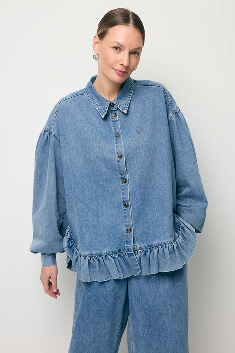 BIZUU koszula damska jeansowa FALBI niebieska FALBI