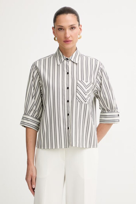 rag & bone koszula damska bawełniana Lucia beżowa w paski RA6Y26SSMCO
