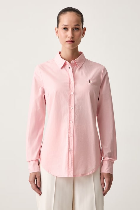 U.S. Polo Assn. koszula damska bawełniana Classic Fit Poplin różowa WUP1306