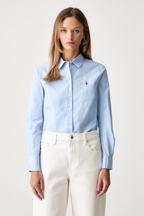 U.S. Polo Assn. koszula damska bawełniana Classic Fit Poplin niebieska WUP1306