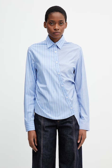 Andersson Bell koszula z bawełną damska niebieska w paski atb1515w