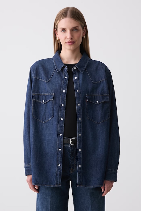 Levi's koszula damska jeansowa granatowa gładka 57784