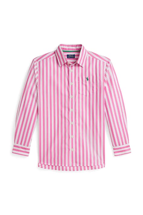 Detská bavlnená košeľa Polo Ralph Lauren ružová farba, 313A95902001