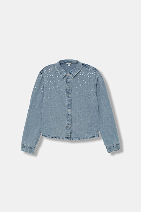 Παιδικό τζιν πουκάμισο Guess χρώμα: μπλε, J6RH07 D4EU0