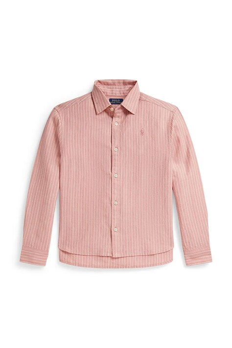 Polo Ralph Lauren koszula z dodatkiem lnu dziecięca kolor różowy 313A11983001