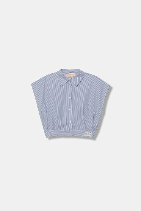 Elisabetta Franchi koszula bawełniana dziecięca kolor niebieski EFCA281.0.CR025