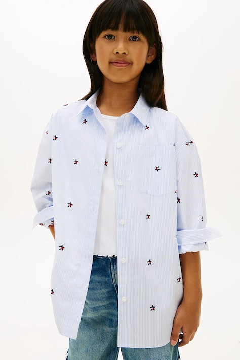 Tommy Hilfiger košeľa detská bavlnená modrá KG0KG09306