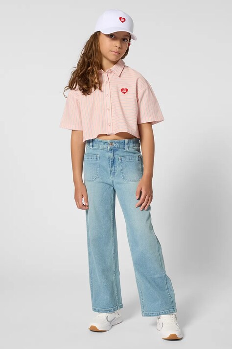 HUGO koszula dziecięca bawełniana pomarańczowa G01041