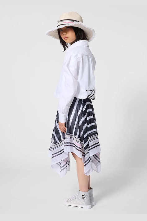 Dječja pamučna košulja Karl Lagerfeld boja: bijela, Z31117