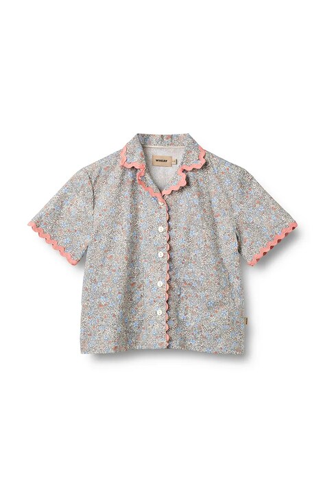 Wheat koszula bawełniana dziecięca kolor niebieski 0616-223-GOTS