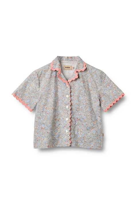 Wheat koszula bawełniana dziecięca kolor niebieski 0616-223-GOTS