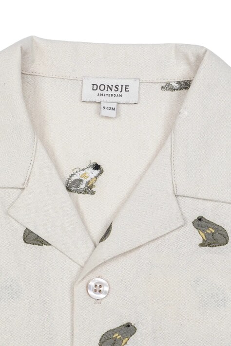 Дитяча сорочка з додаванням льону Donsje Deccie Shirt Frogs — фото 4