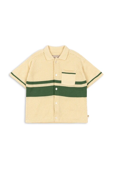 Konges Sløjd дитяча бавовняна сорочка HAI KNIT SHIRT GOTS — SS26-KDK00G, жовтий — фото 2