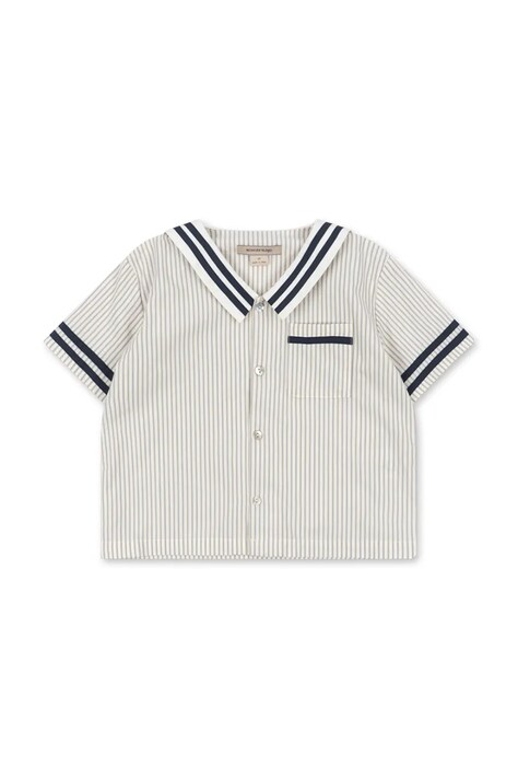 Konges Sløjd koszula dziecięca bawełniana ALLIE SAILOR SHIRT GOTS biała w paski KS105255
