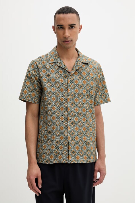 Les Deux koszula męska bawełniana Lukas zielona 1001372