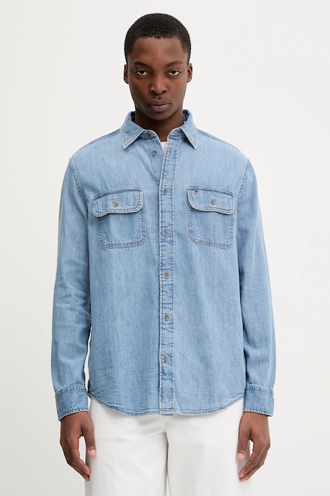 Джинсовая рубашка Tommy Jeans regular классический воротник DM0DM22304