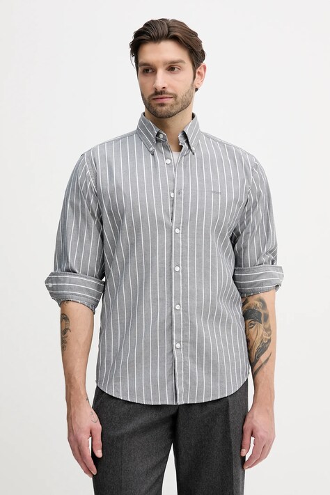 BOSS Orange koszula Ricoplus_M męska kolor szary regular z kołnierzykiem button-down 50552959