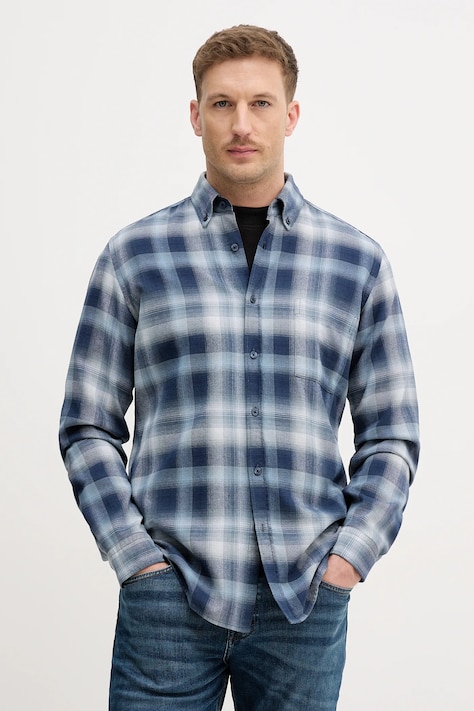 BOSS Orange koszula bawełniana Rickert_M męska kolor niebieski regular z kołnierzykiem button-down 50552983