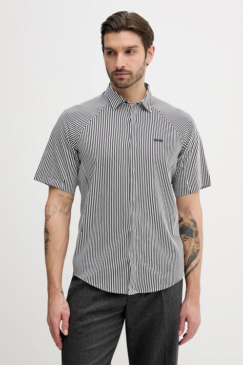 BOSS Green koszula bawełniana ST_Excurse S męska kolor czarny regular z kołnierzykiem klasycznym 50554450