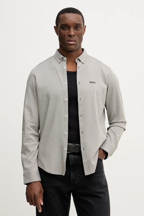 BOSS Green koszula bawełniana ST_Motion L męska kolor zielony regular z kołnierzykiem button-down 50555946