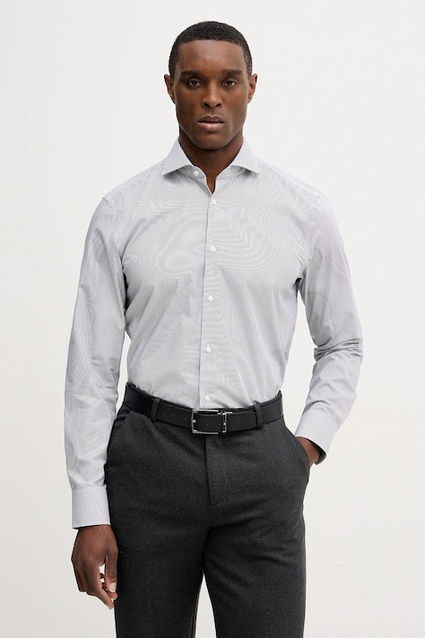 BOSS koszula bawełniana H-HANK-SP-B1-C1-261 męska kolor granatowy slim z kołnierzykiem klasycznym 50555977