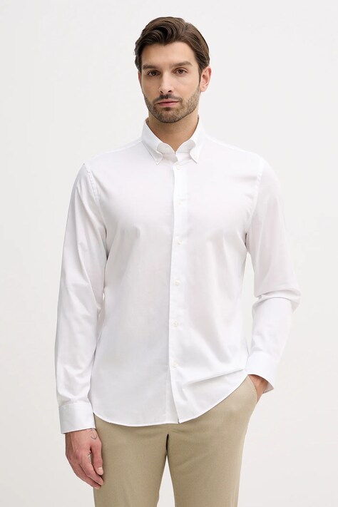 Tommy Hilfiger koszula męska kolor biały regular z kołnierzykiem button-down MW0MW41824