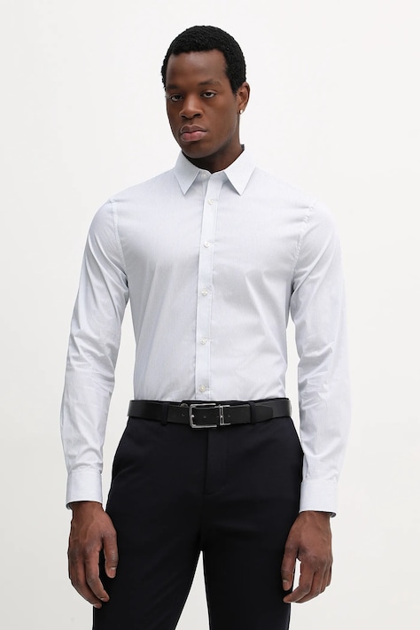 Guess koszula męska kolor niebieski regular z kołnierzykiem klasycznym M6RH62 WJ951