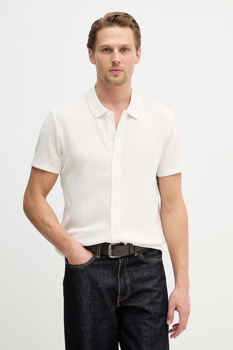 Πουκάμισο Guess OLSEN χρώμα: μπεζ, M6RP35 KB260