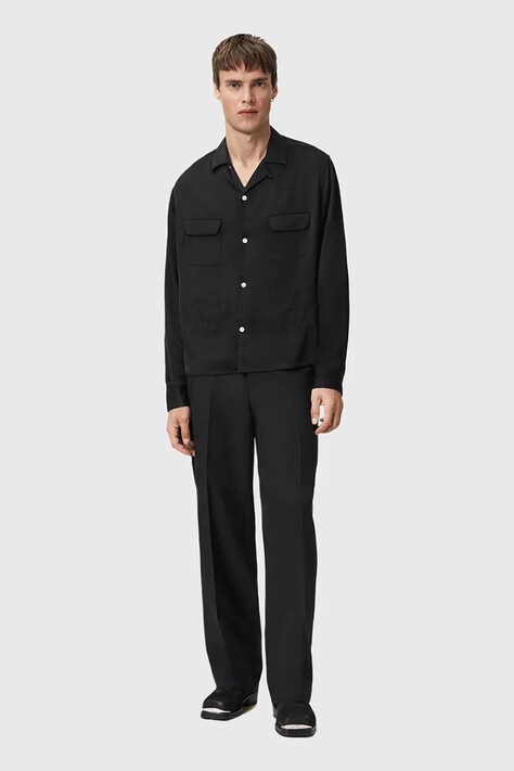 AllSaints koszula męska kolor czarny regular M064SD