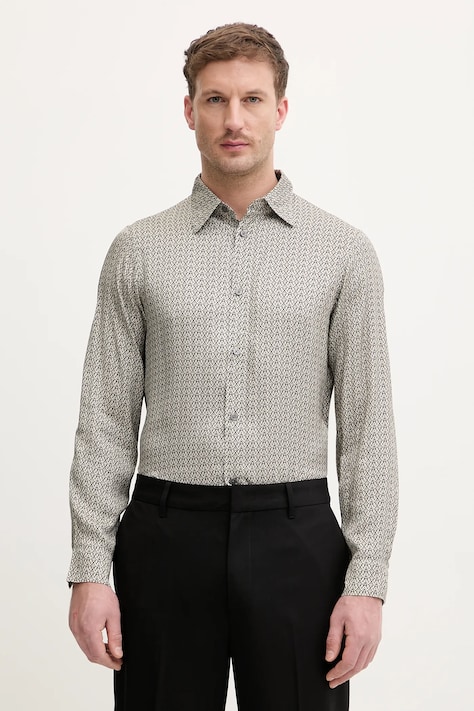 Armani Exchange koszula męska kolor czarny regular z kołnierzykiem klasycznym XM001821 AF13235