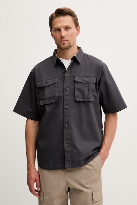 Columbia camicia da uomo con cotone Acker Rock grigia liscia 2157021