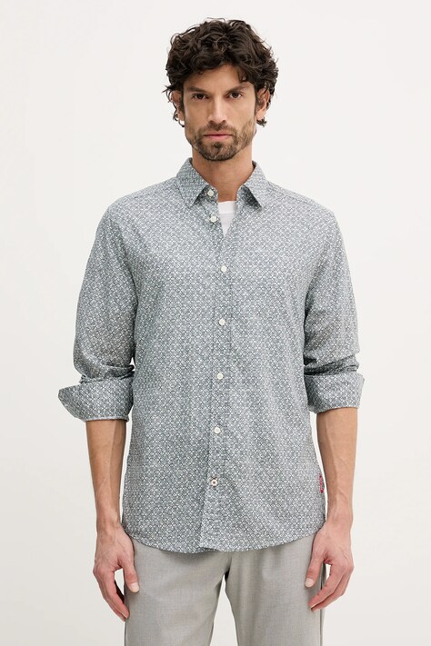 Joop! koszula bawełniana męska kolor niebieski regular z kołnierzykiem klasycznym 30101544