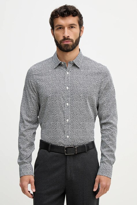 Michael Kors koszula męska kolor granatowy regular z kołnierzykiem klasycznym CR6403VKLQ