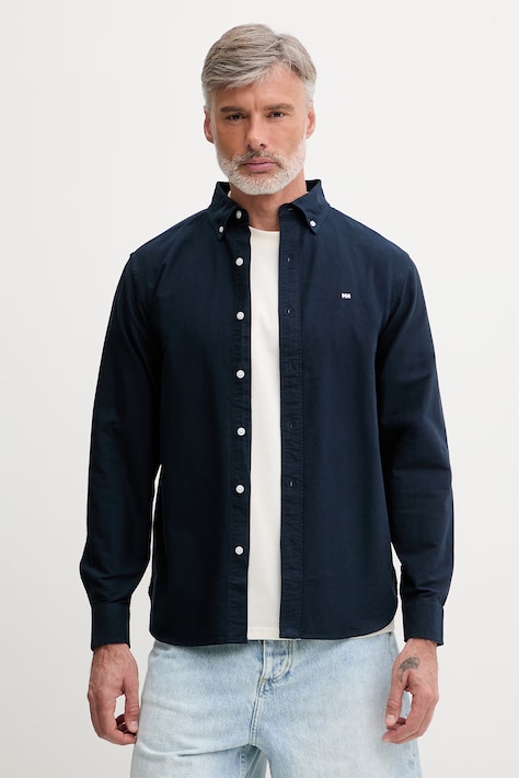 Helly Hansen koszula męska bawełniana SHORE granatowa gładka 54611