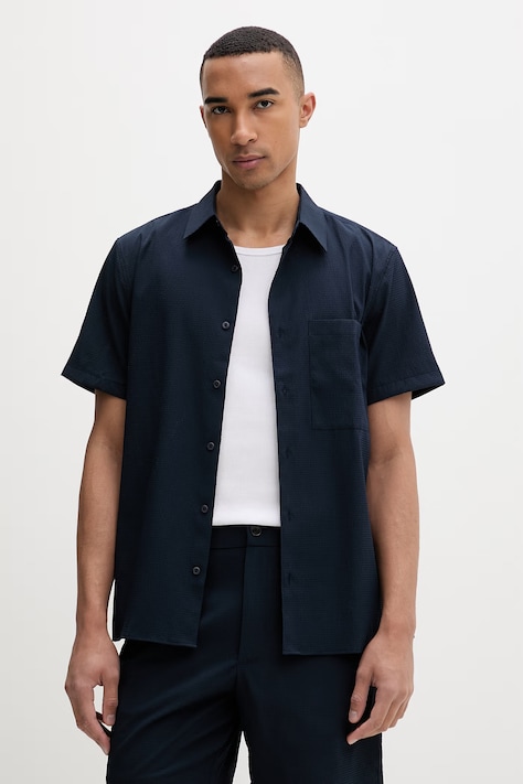 Calvin Klein srajca moška mornarsko modra enobarvna LV04LF109G