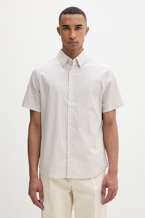 Calvin Klein košulja za muškarce s pamukom bež prugice LV04LF122G