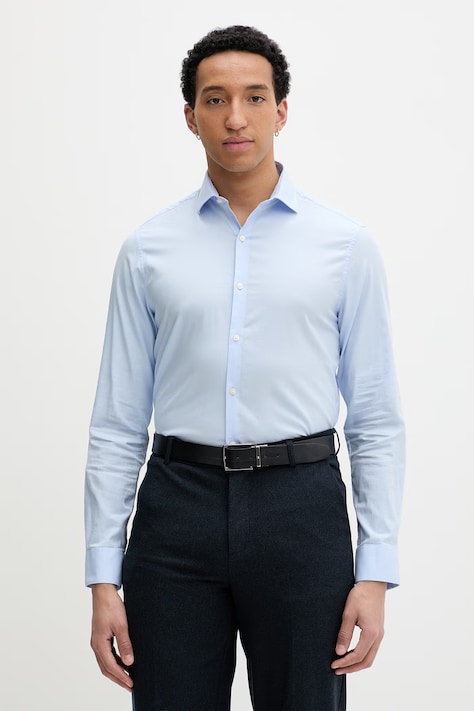 Calvin Klein camicia da uomo blu liscia LV019EU120