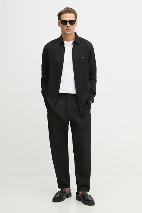 Рубашка Emporio Armani цвет чёрный regular классический воротник EM001537 AF13285
