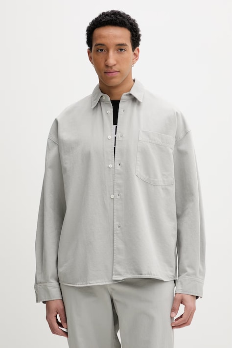 American Vintage koszula męska jeansowa szara gładka MLYV06B