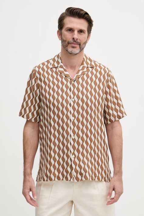 Frescobol Carioca koszula damska lniana brązowa 2780.49